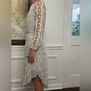 Free People Floral Lace Sleeve Dress
